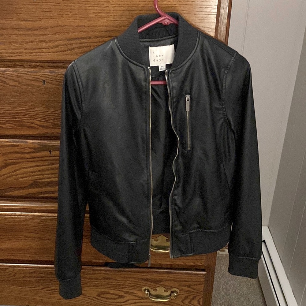 A new day faux leather bomber jacket